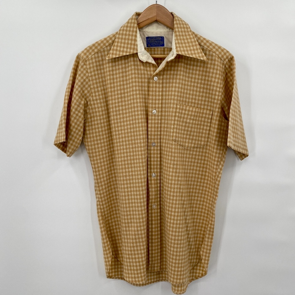 Vintage Pendleton Short Sleeve Yellow Wool Shirt